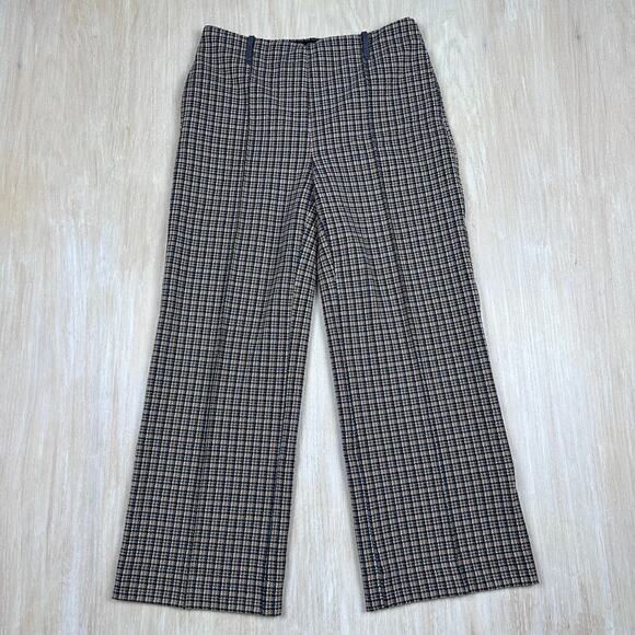 Lysse Livia Boston Glen Plaid High Waisted Preppy Cropped Pull On Pants Medium - Picture 1 of 16